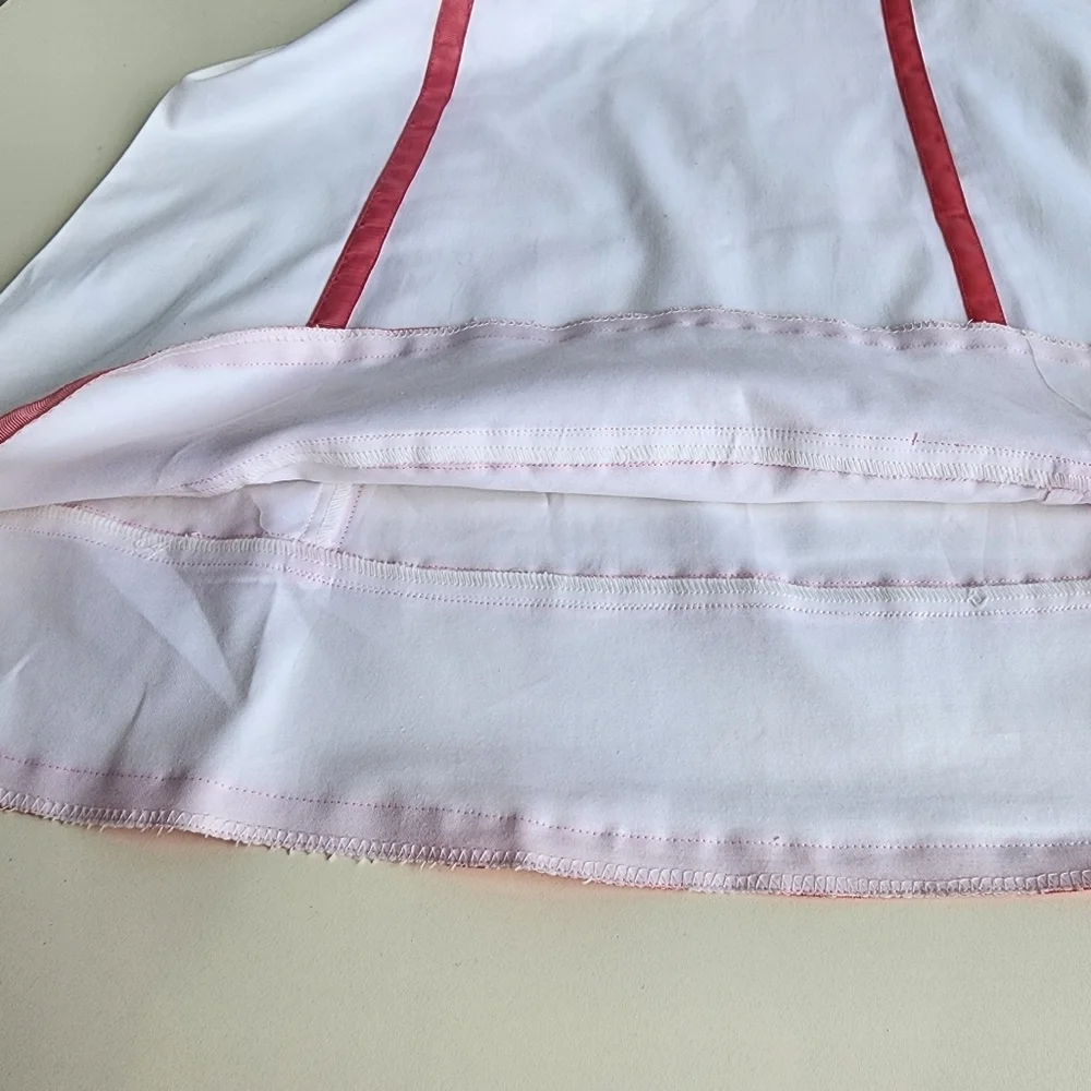 Heart Moon Star Womens Skirt A-Line Cotton White Pink Couture Side Zip Sz 8